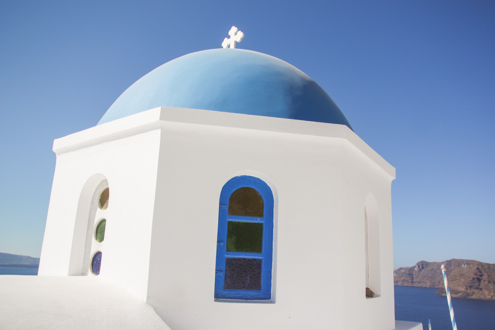 Blue Dome Church in Oia, Santorini