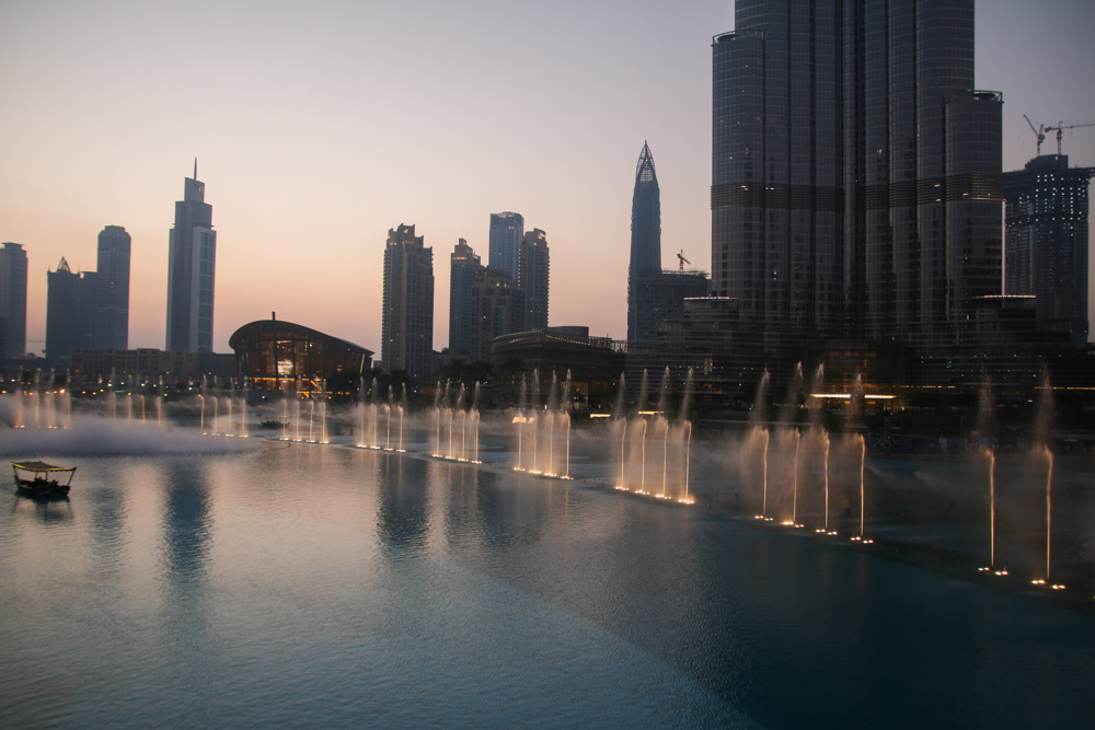 Dubai Fountain at Sunset