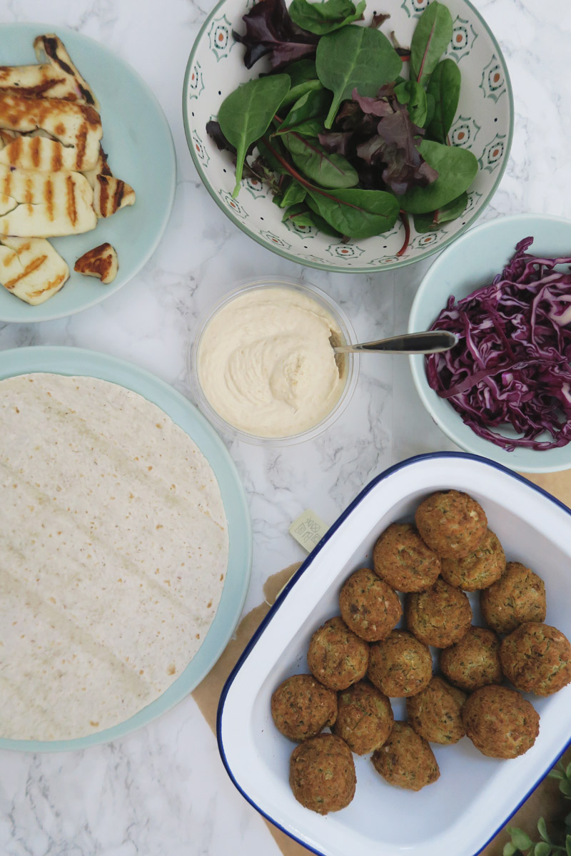 Falafel & Halloumi Wraps