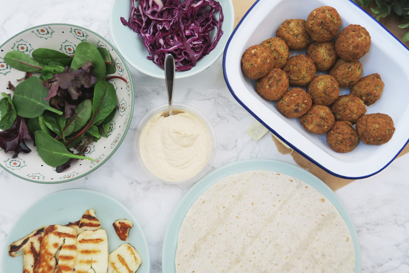 Falafel & Halloumi Wraps