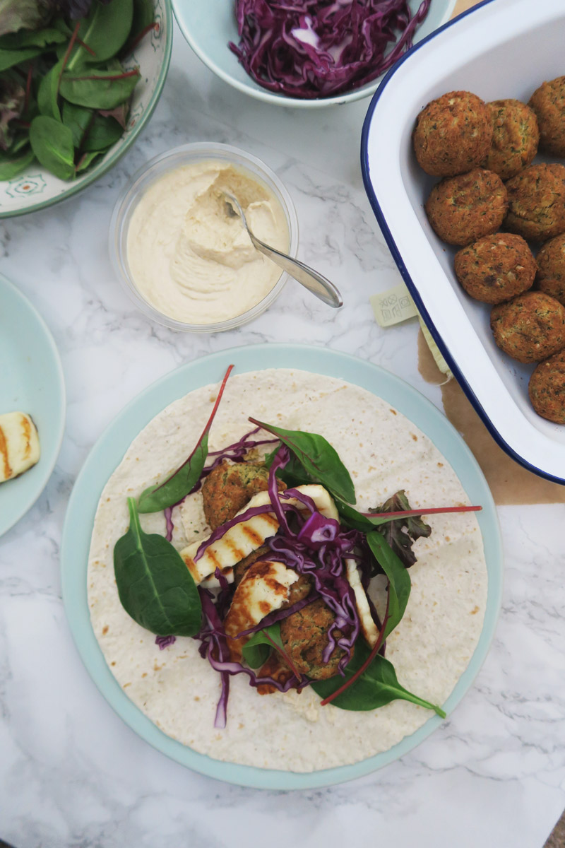 Falafel & Halloumi Wraps