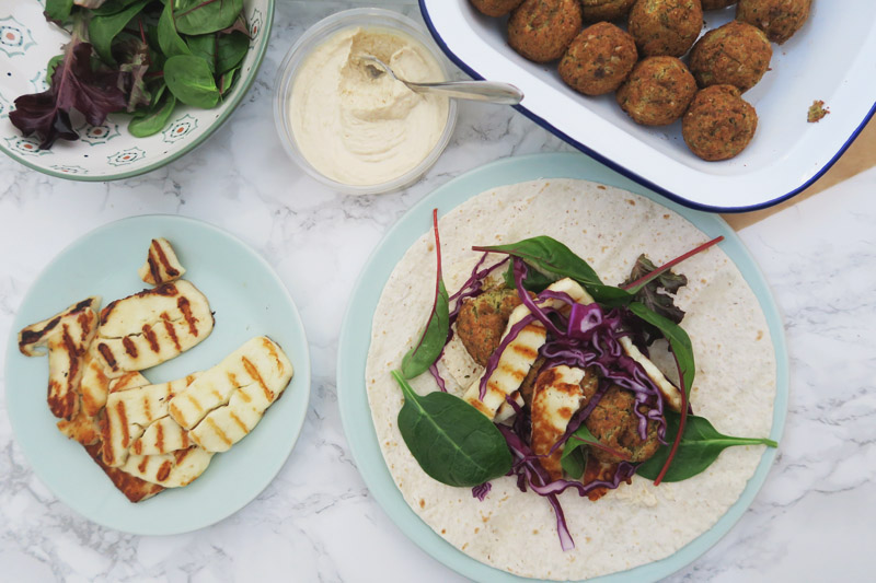 Falafel & Halloumi Wraps