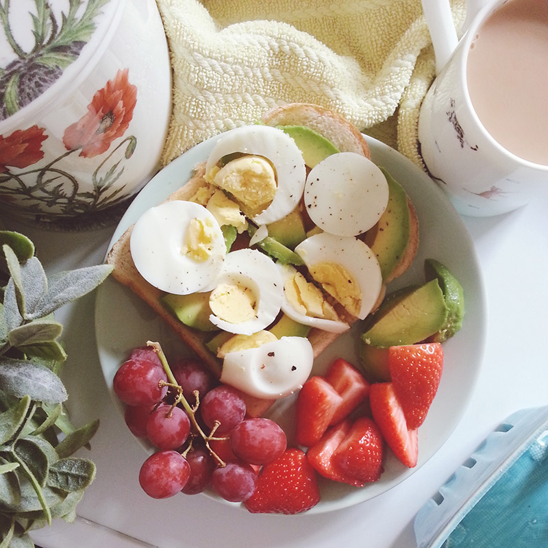 Avocado, Egg & Honey on Toast Breakfast