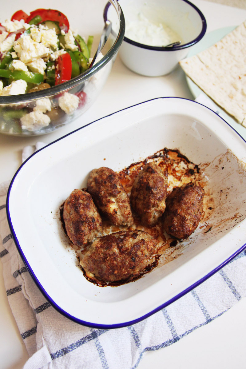 Greek Style Lamb Kofta with Greek Salad Recipe