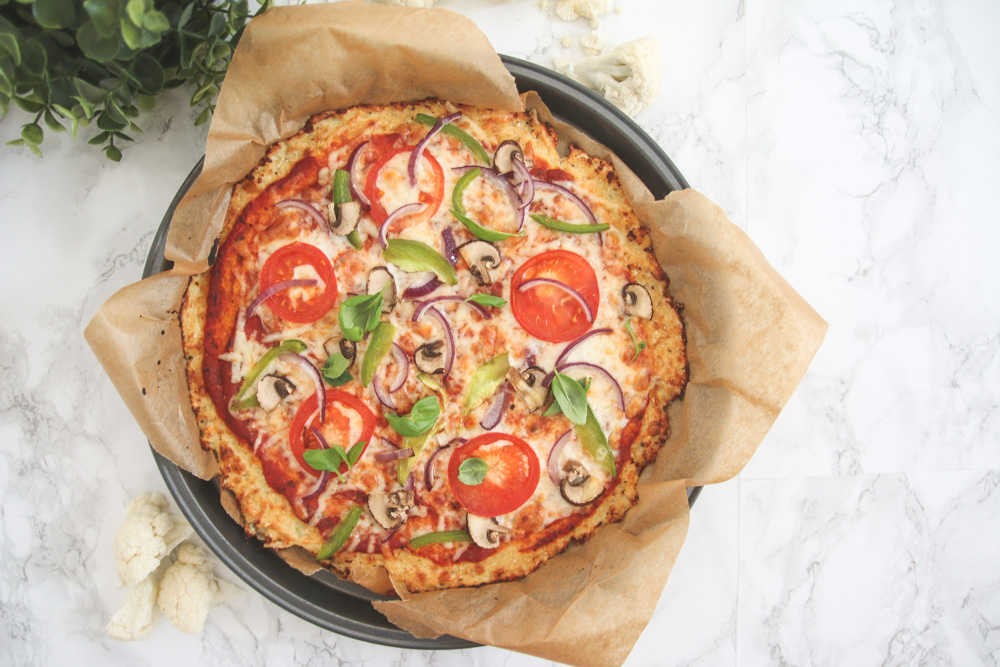 Recipe Healthy GlutenFree Cauliflower Pizza April Everyday