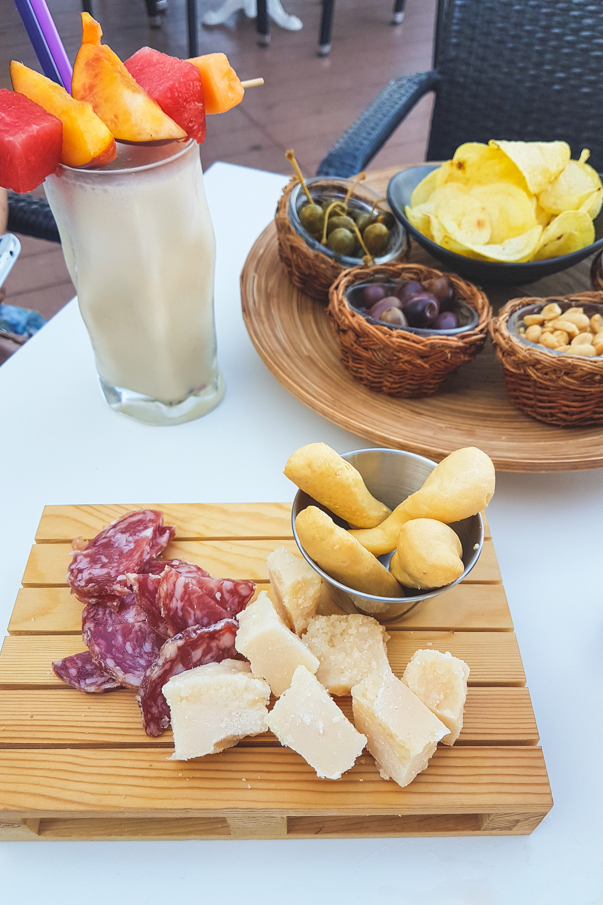 Antipasto and Cocktails at Bar Doria in Portovenere, Cinque Terre, Liguria, Italy