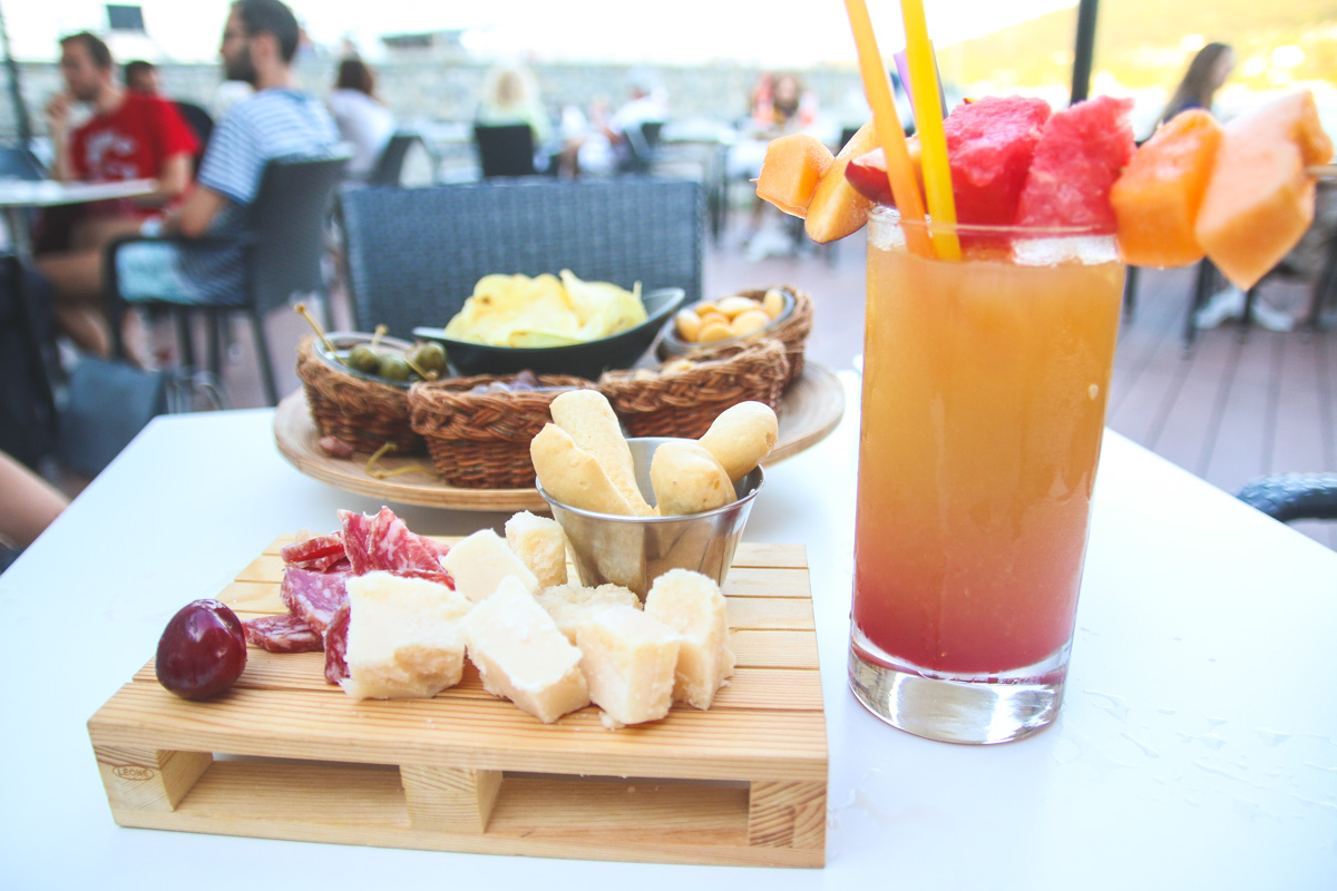 Antipasto and Cocktails at Bar Doria in Portovenere, Cinque Terre, Liguria, Italy