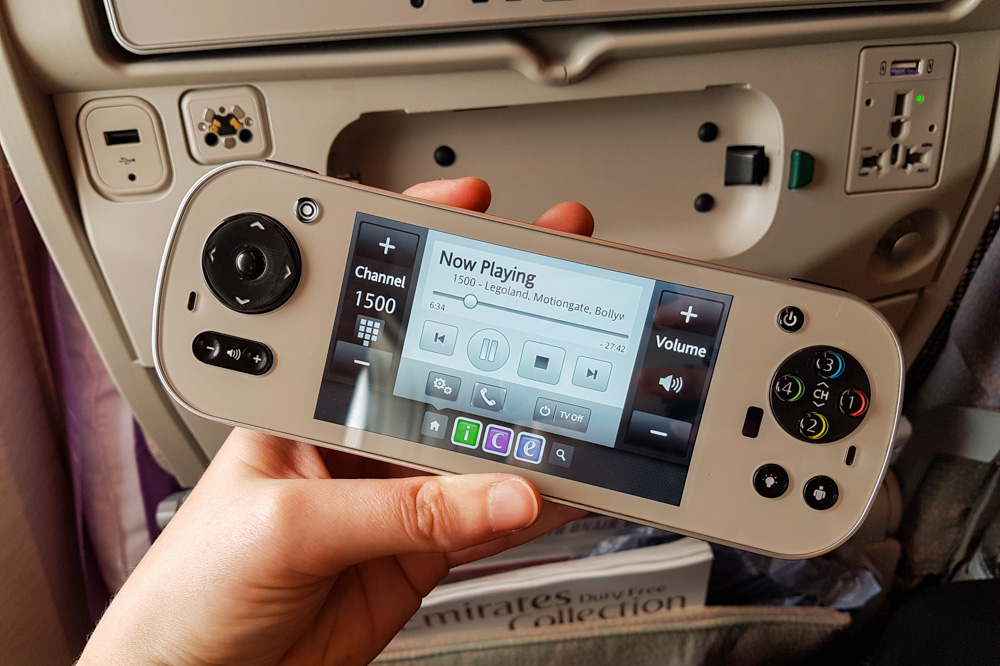 Emirates Airline Economy Class Review - In-flight entertainment system