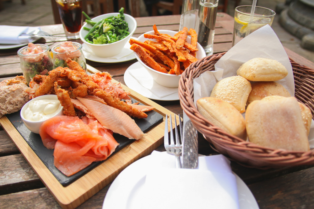 Fish Platter at The Swan Hotel and Restaurant, Bibury, The Cotswolds