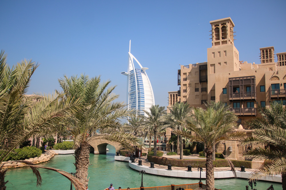 View of the Burj Khalifa from Souk Madinat, Dubai