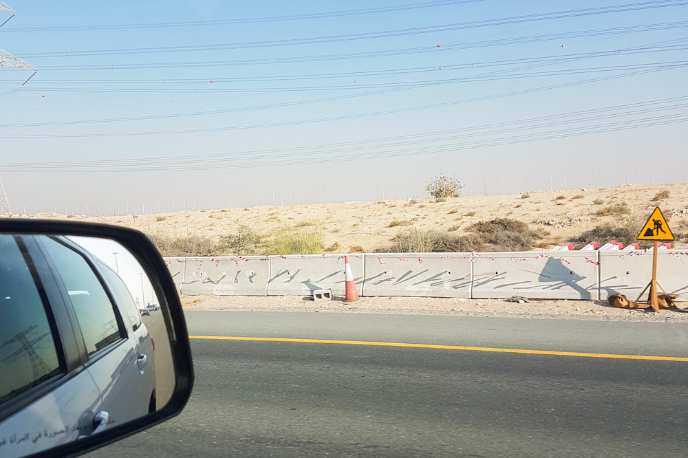 Driving to the Dubai Desert