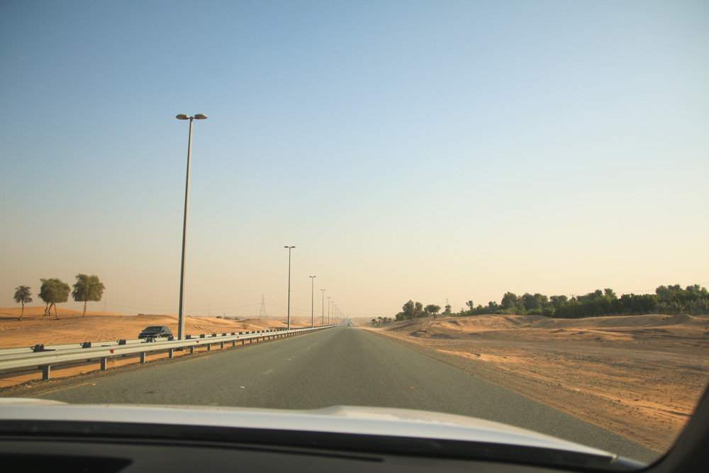 Driving to the Dubai Desert