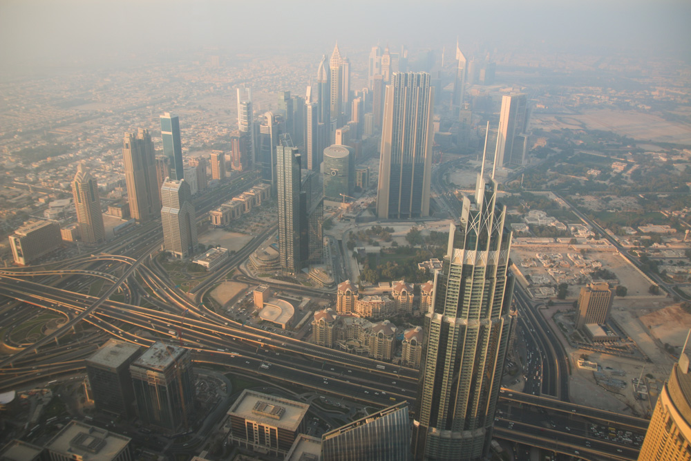 View at Sunset from At The Top Burj Khalifa