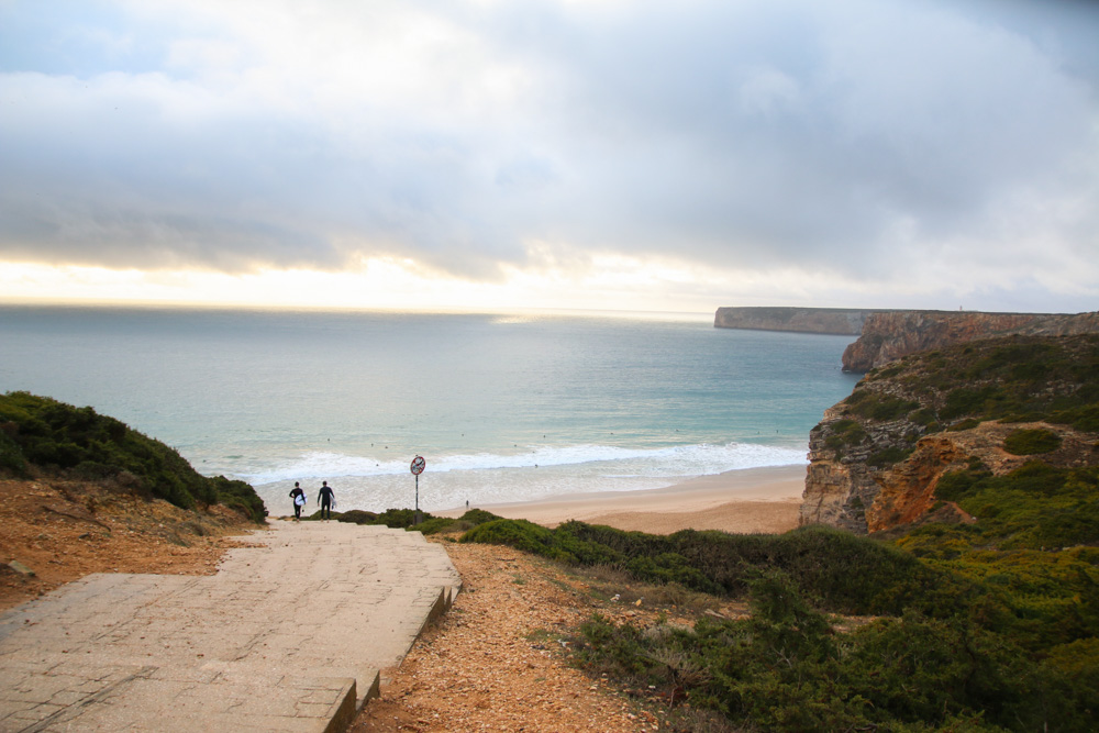 Surfers at Cabo St Vincent, The Algarve