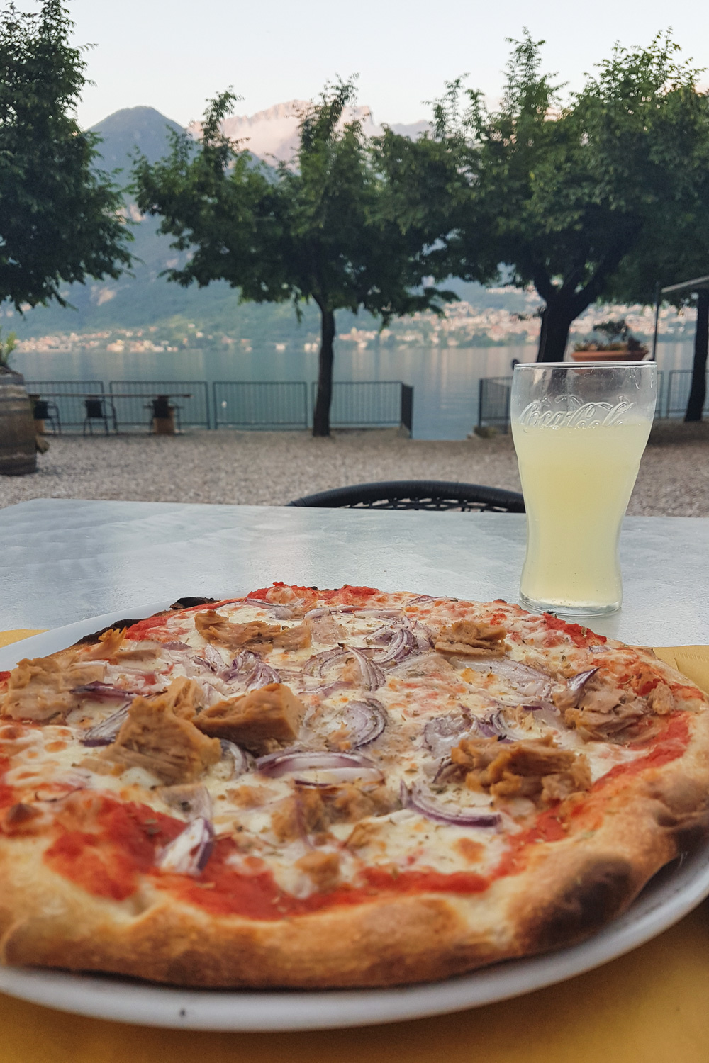 Pizza at Lake Como Italy