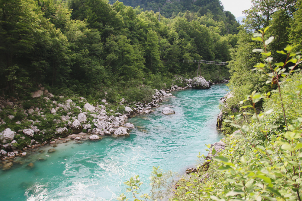 Soca River in Kobarid, Slovenia