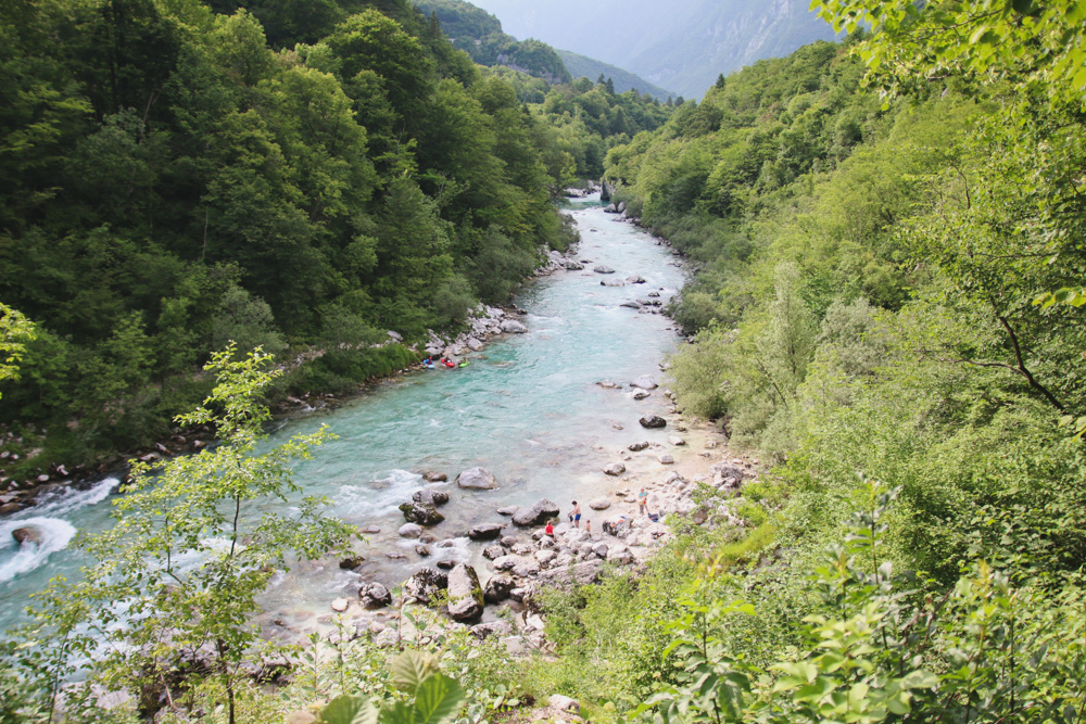 Soca River in Kobarid, Slovenia