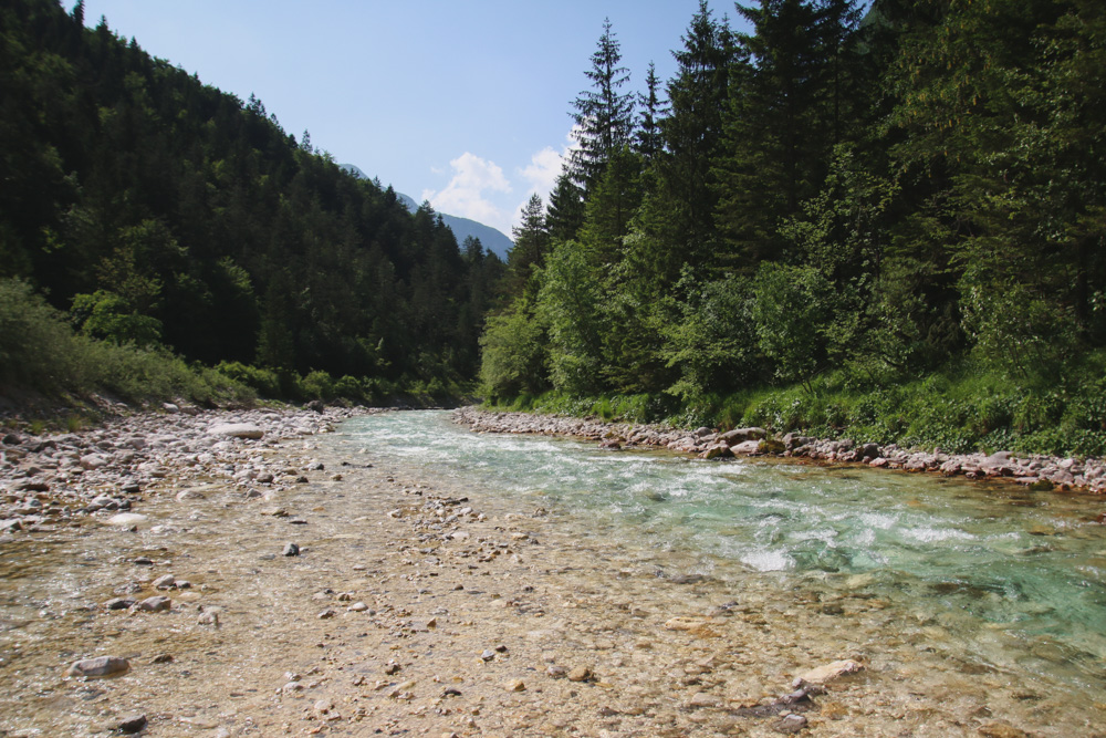 Soca River in Kobarid, Slovenia