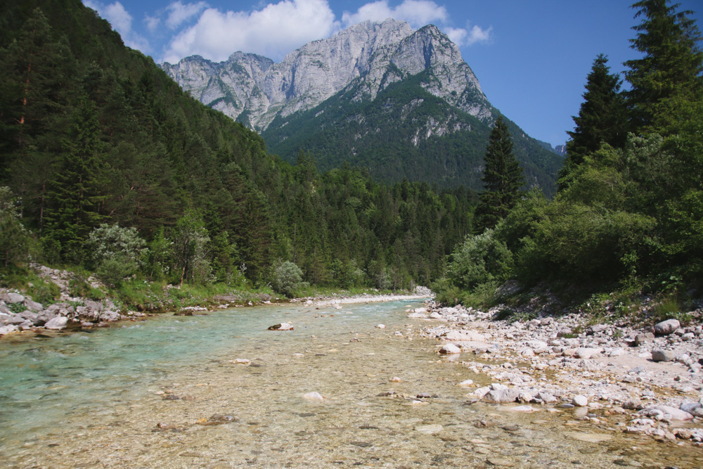 Soca River in Kobarid, Slovenia