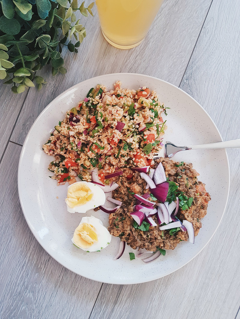 Ottolenghi Cumin Tahini Lentils with Tabbouleh