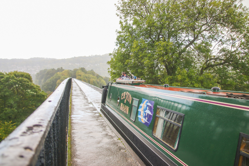 Canal Boat on Pontcysyllte Aqueduct, North Wales