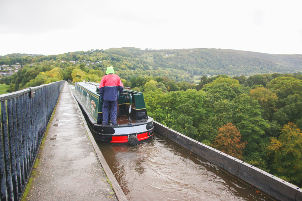 Canal Boat on Pontcysyllte Aqueduct, North Wales