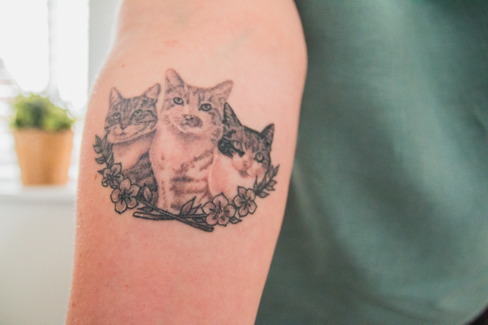 Cartoon Cat Portrait Tattoo by Steve Malley TattooNOW