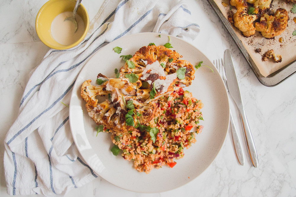 Roasted Cauliflower Shawarma with Tahini Dressing