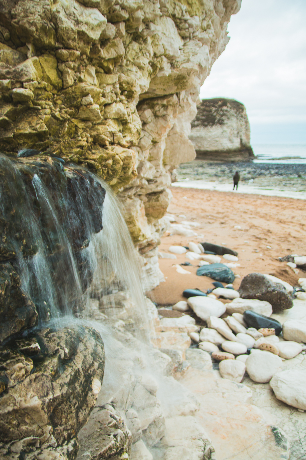 Flamborough Head Beach Waterfall, Yorkshire