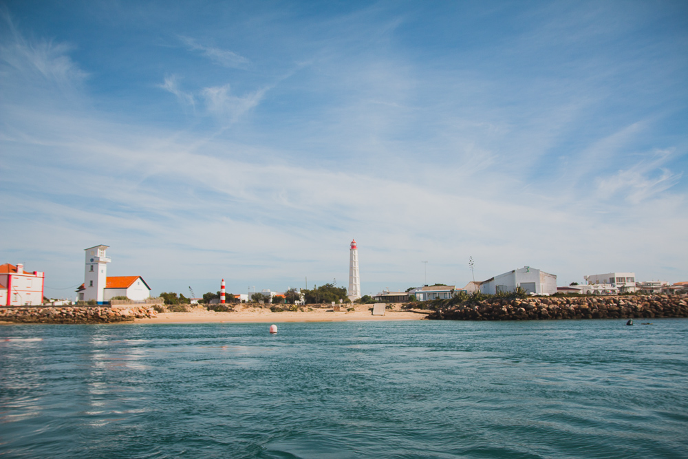 Cabo de Santa Maria Lighthouse in Culatra Island, The Algarve