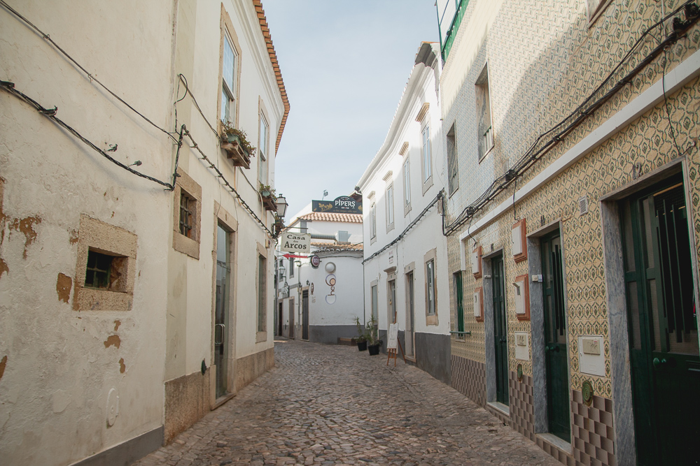 Exploring the streets of Faro in the Algarve, Portugal