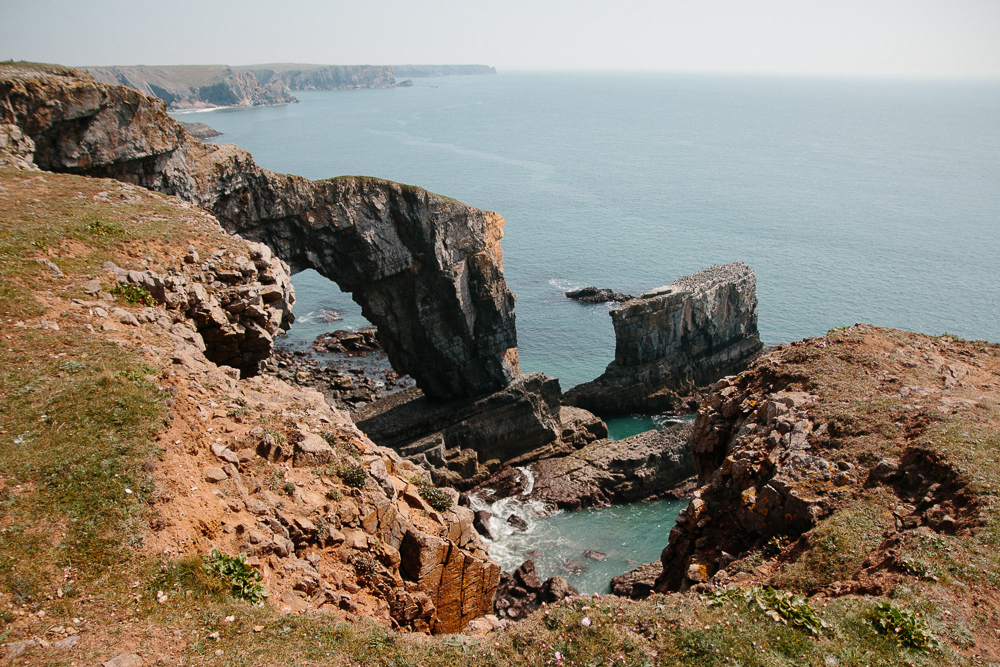 Green Bridge of Wales in Pembrokeshire Coastal Walk