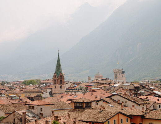 View of Trento from Castello del Buonconsiglio in Trento Italy