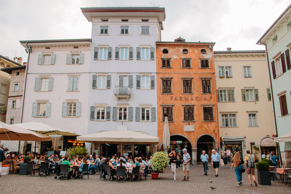 Colourful Buildings Lining Piazza Duomo in Trento