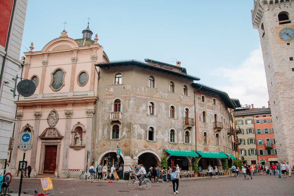Colourful Buildings Lining Piazza Duomo in Trento