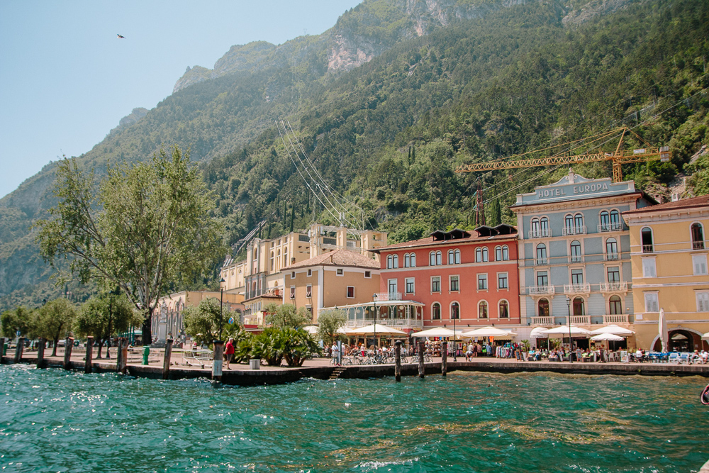 Colourful buildings on the lake front at Riva del Garda