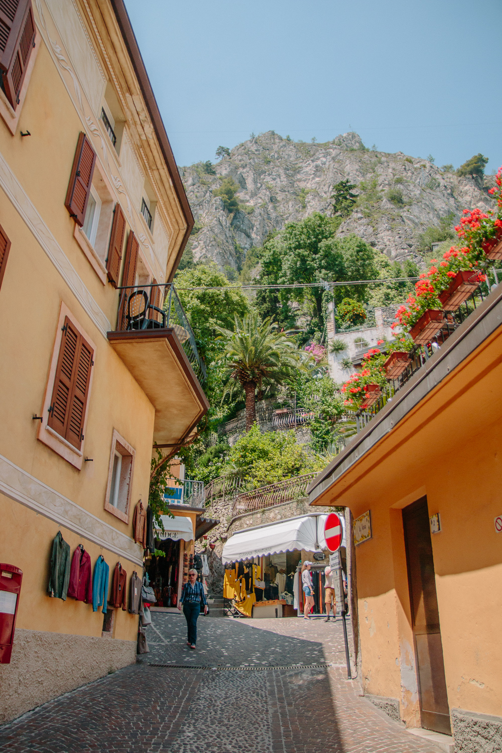 Colourful yellow toned buildings in Limone