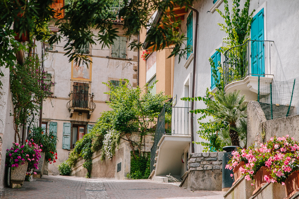 A colourful street in Limone, Lake Garda