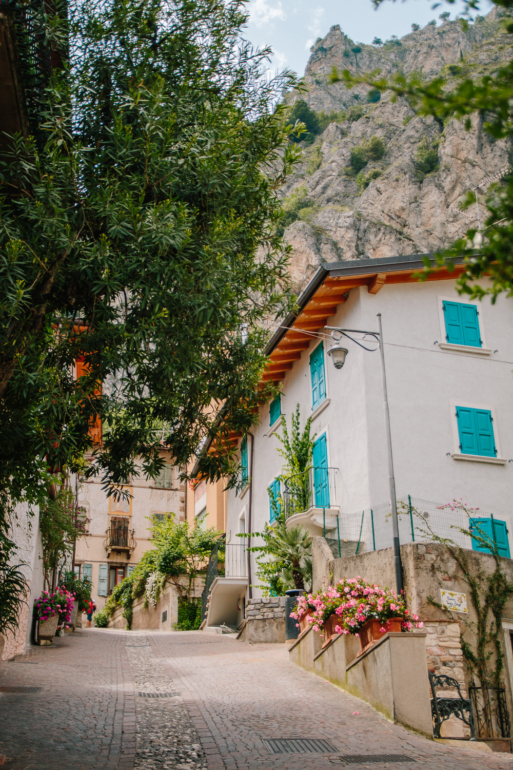 A colourful street in Limone, Lake Garda