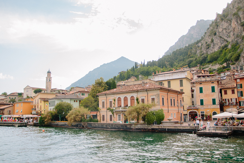 View of Limone from the ferry port in Limone, Lake Garda