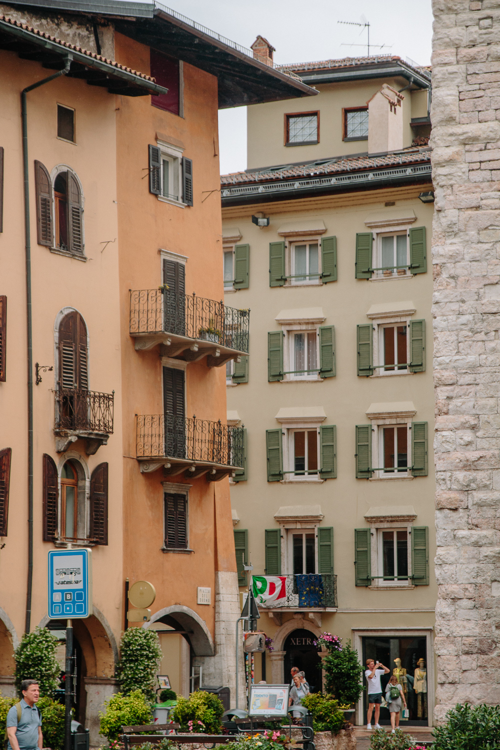 Colourful Buildings Lining Piazza Duomo in Trento