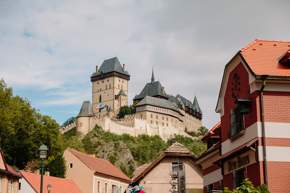 View of Karlstejn Castle from the town