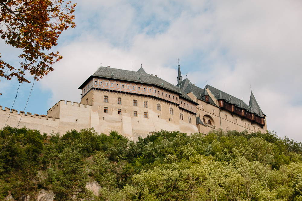 View of Karlstejn Castle from the town