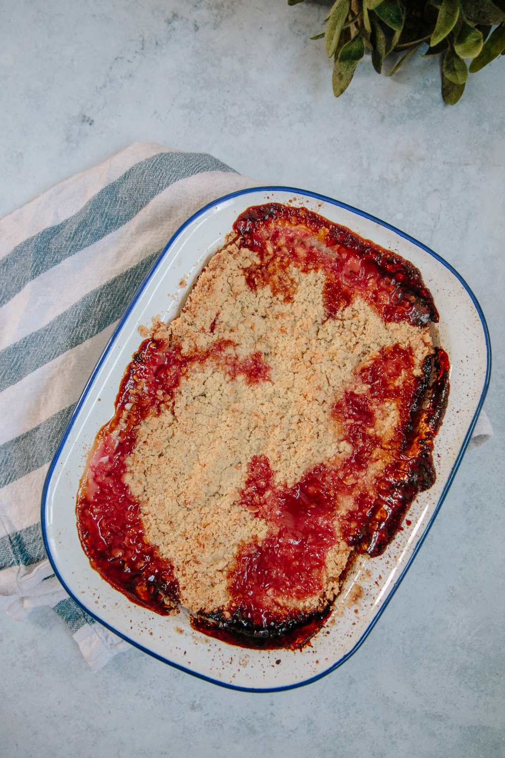 Rhubarb + Coconut Crumble Recipe