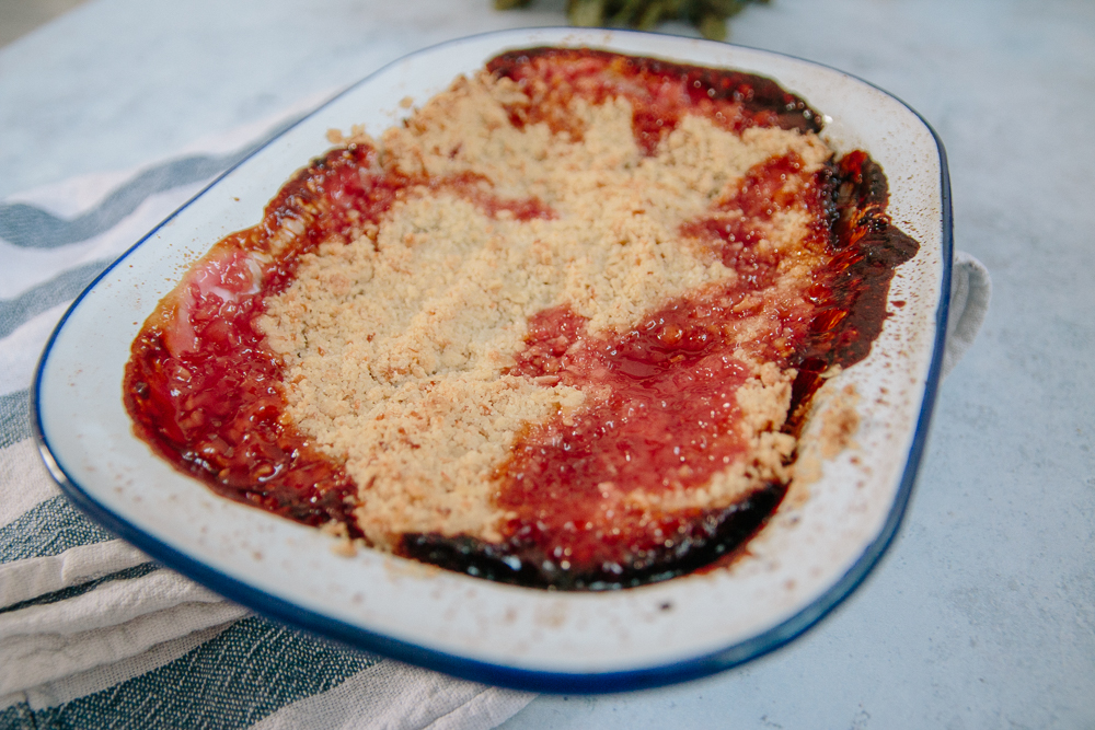 Rhubarb + Coconut Crumble Recipe