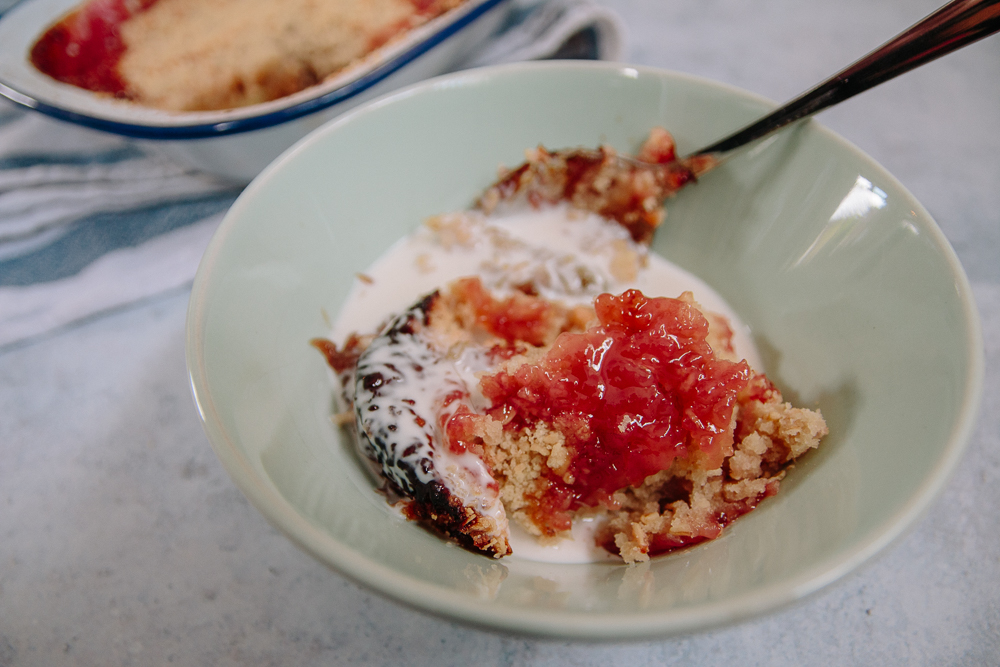 Rhubarb + Coconut Crumble Recipe