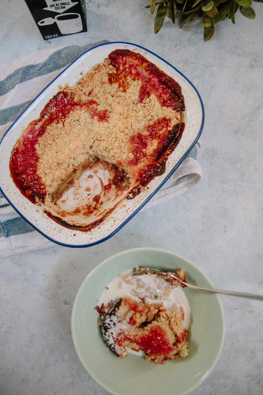 Rhubarb + Coconut Crumble Recipe