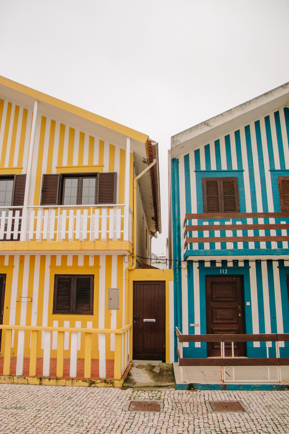 Colourful Striped Houses at Costa Nova Portugal