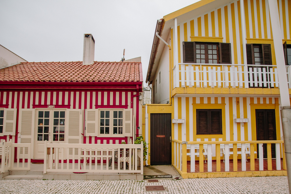 Colourful Striped Houses at Costa Nova Portugal