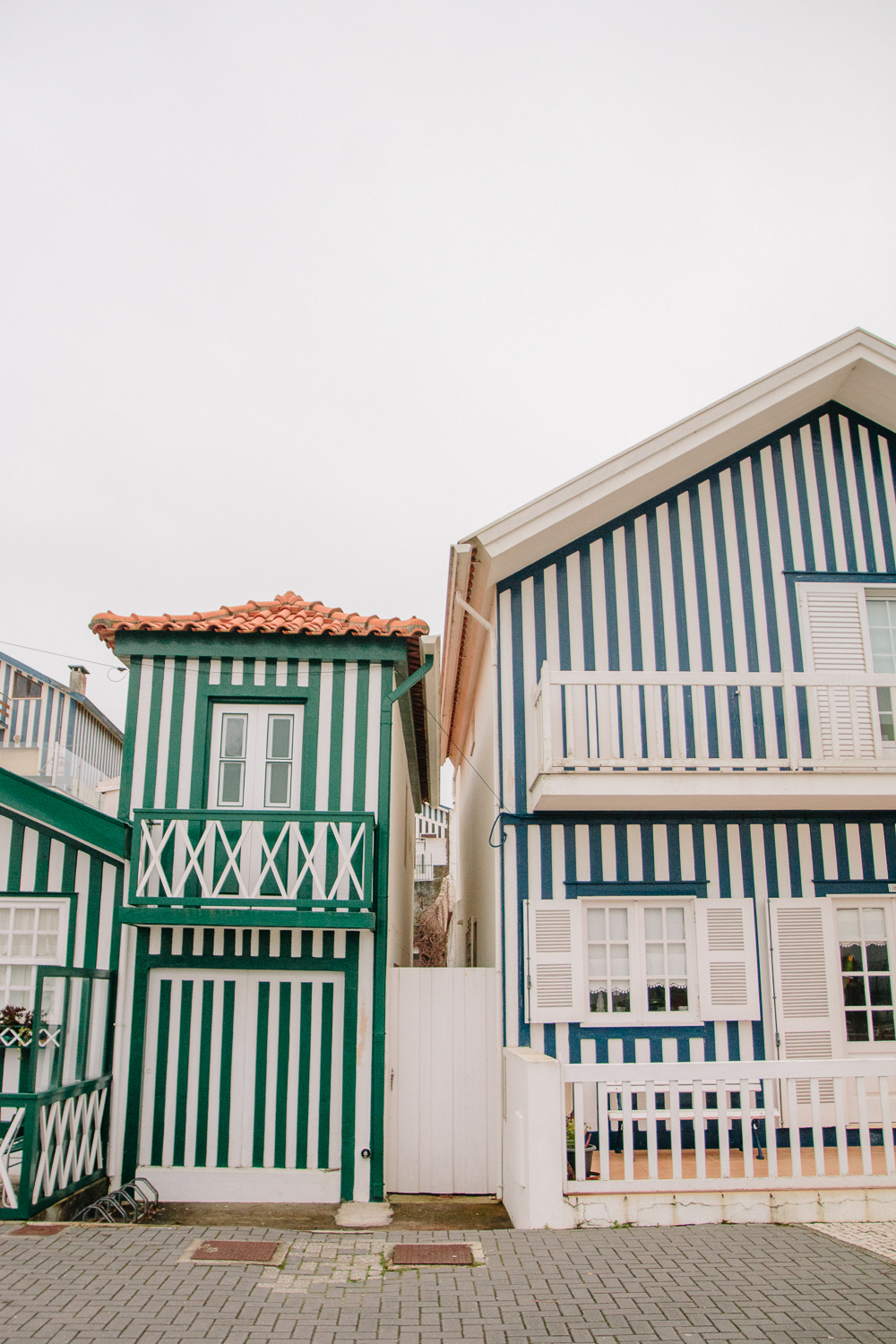 Colourful Striped Houses at Costa Nova Portugal